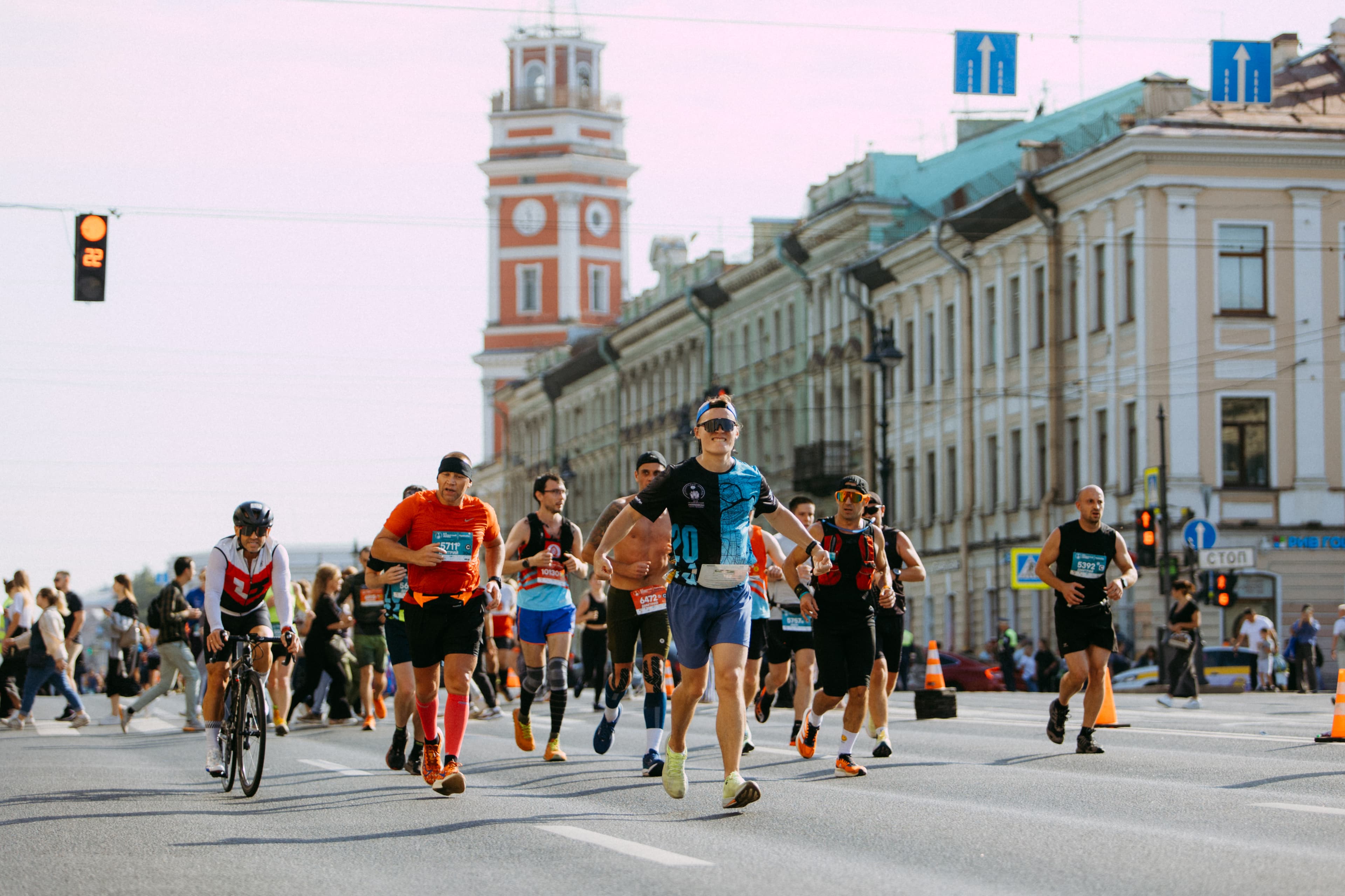 Me finishing half-marathon in St. Petersburg, Russia