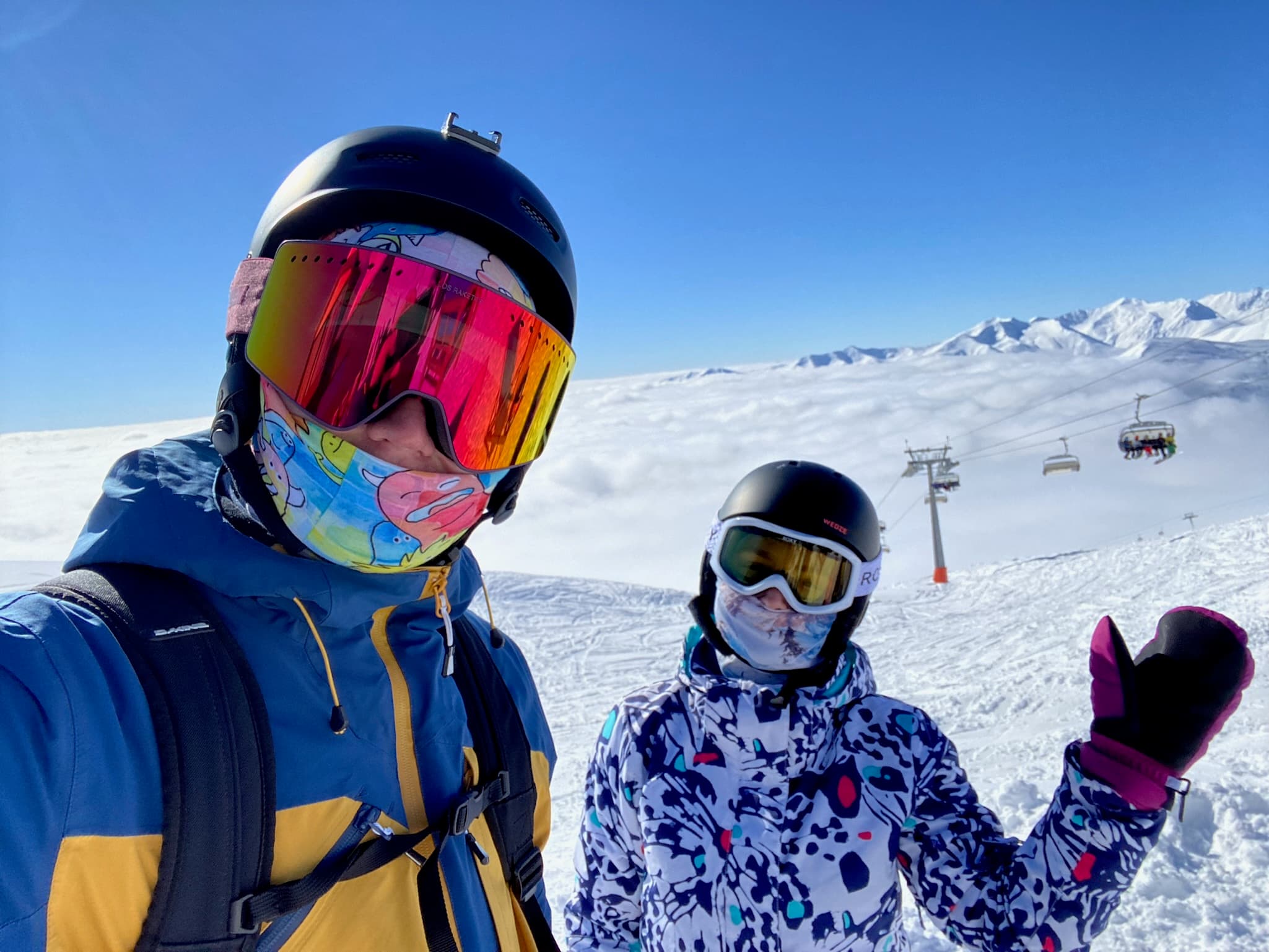 Me and my wife skiing in the mountains of Georgia